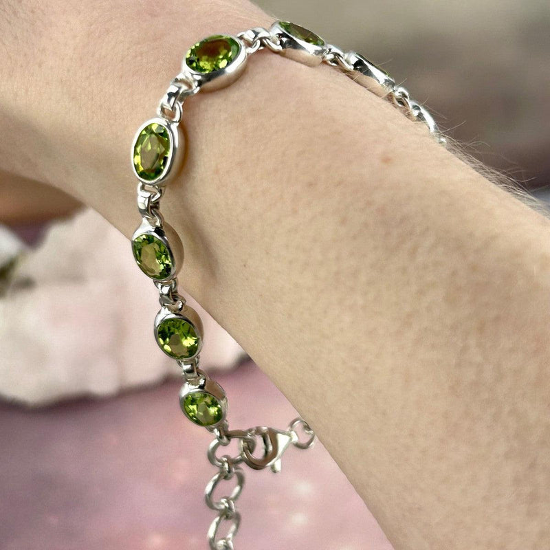 Peridot Chain Link Bracelet