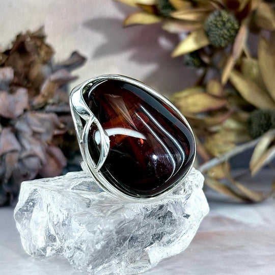 Baltic Amber Teardrop Large Ring