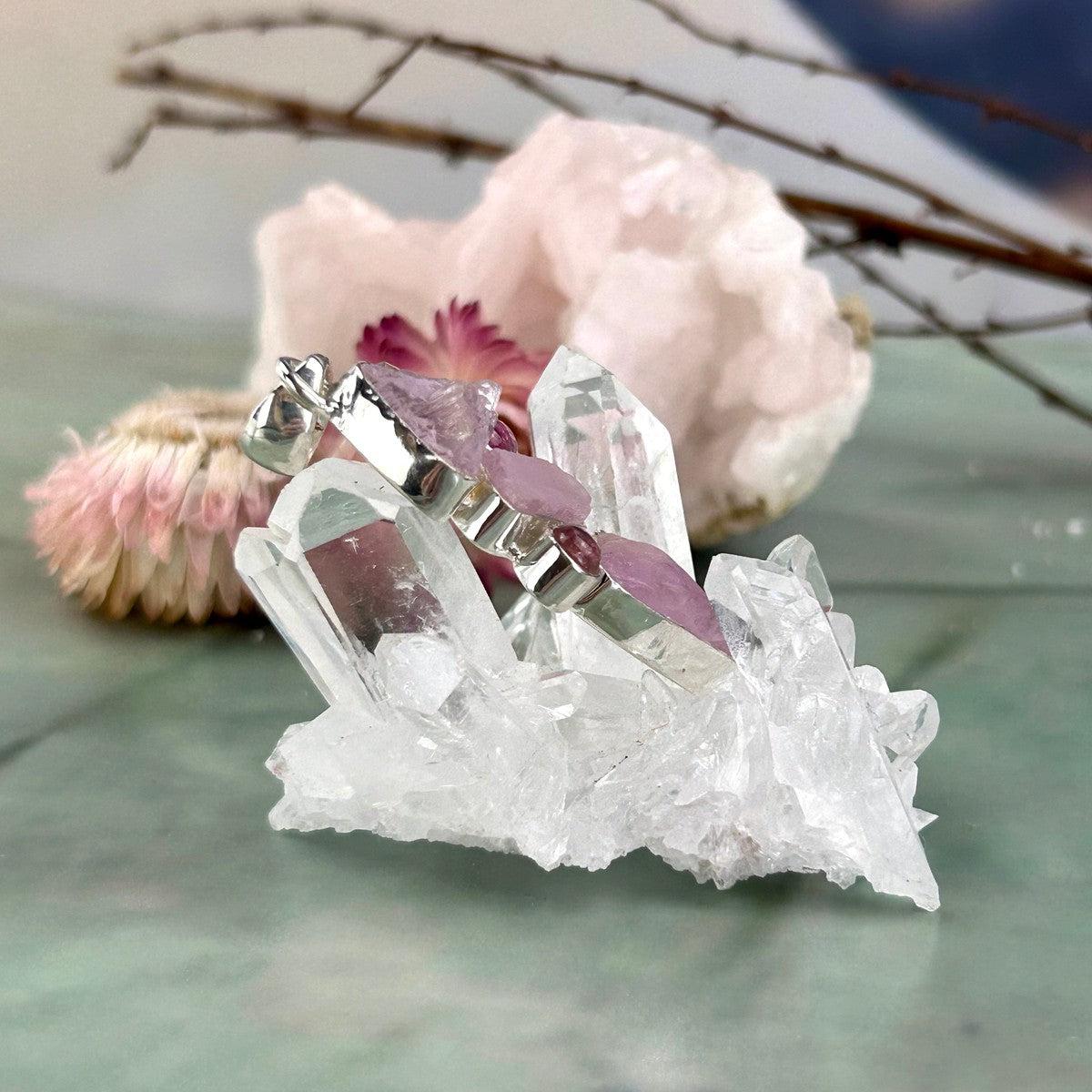 Kunzite Crystal Pendant