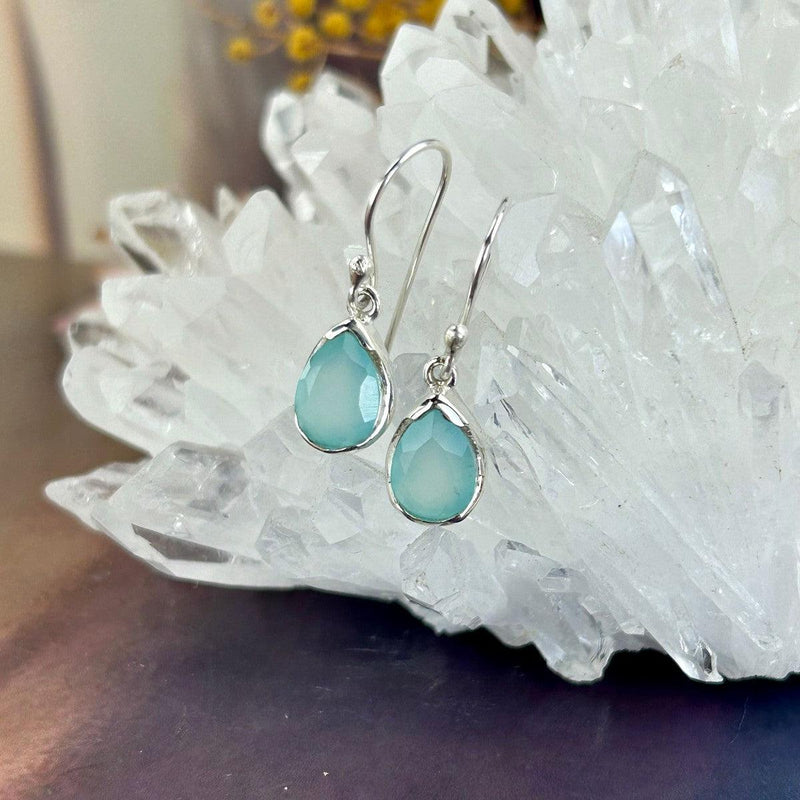 Pale Green Chalcedony Earrings