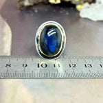 Labradorite Oval Brass Rim Ring