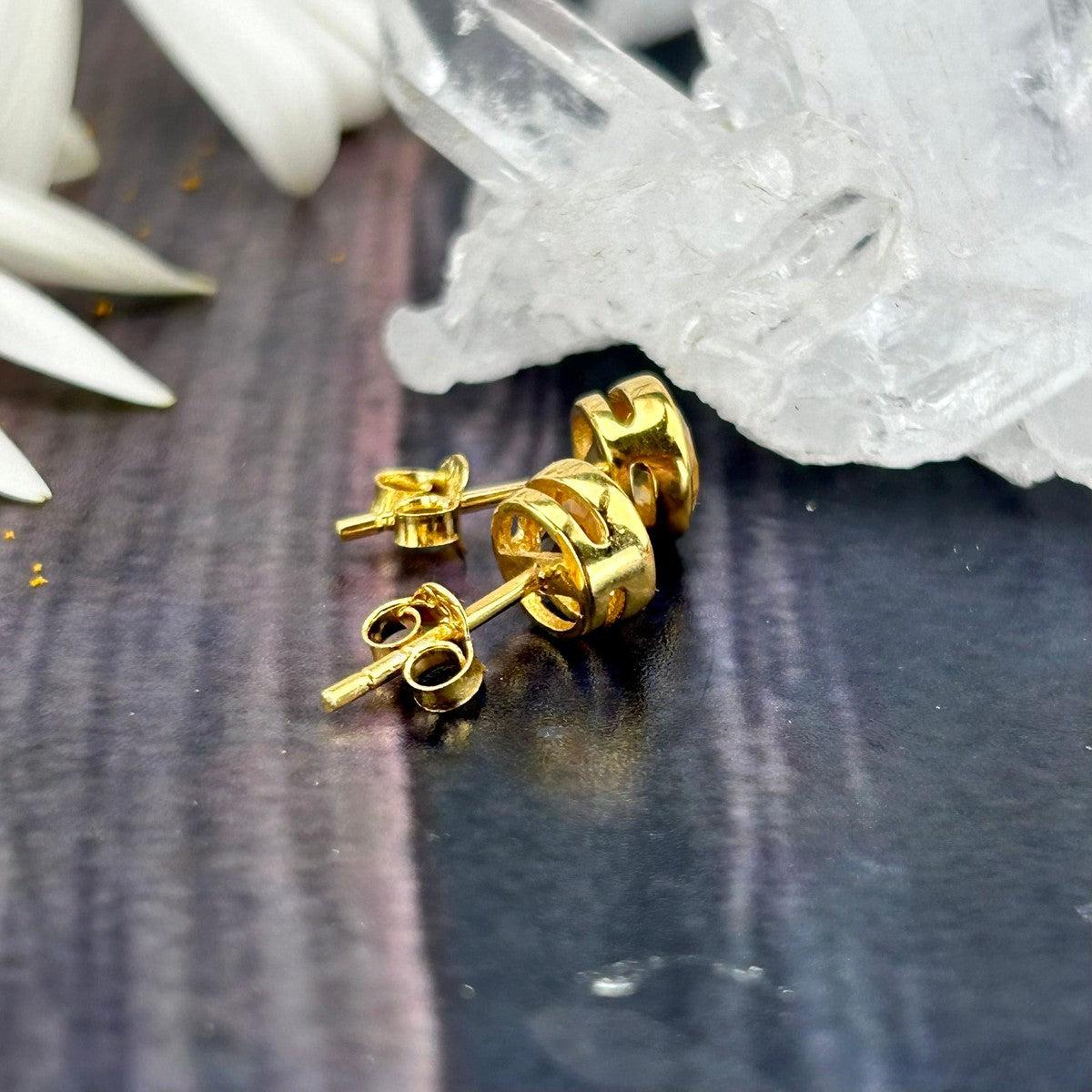 Yellow Gemstone Gold Earrings