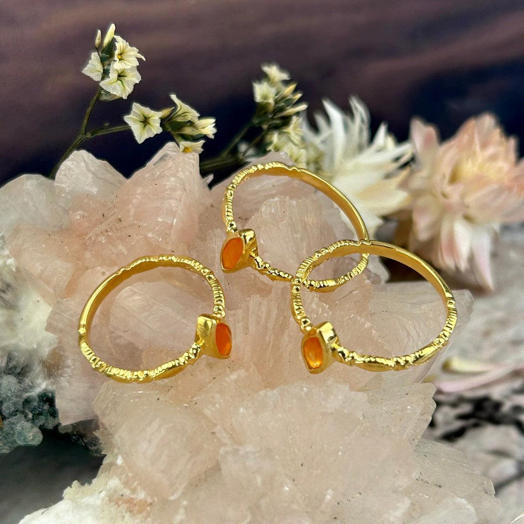 Orange Stone Gold Ring
