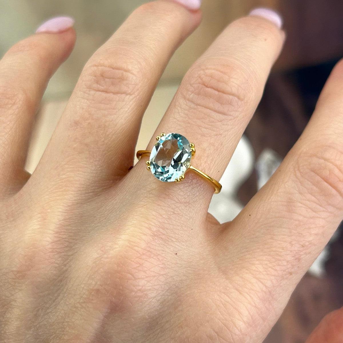 Blue Topaz Oval Ring