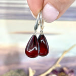 Real Red Amber Earrings