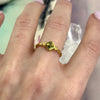 Diamond Cut Peridot Ring