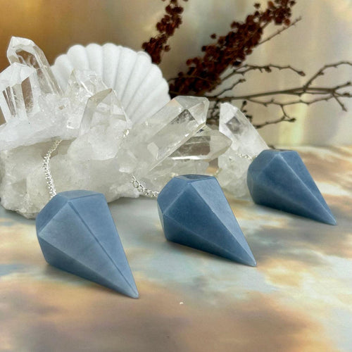 Angelite Silver Chain Pendulum
