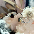 Garnet Silver And Gold Ring