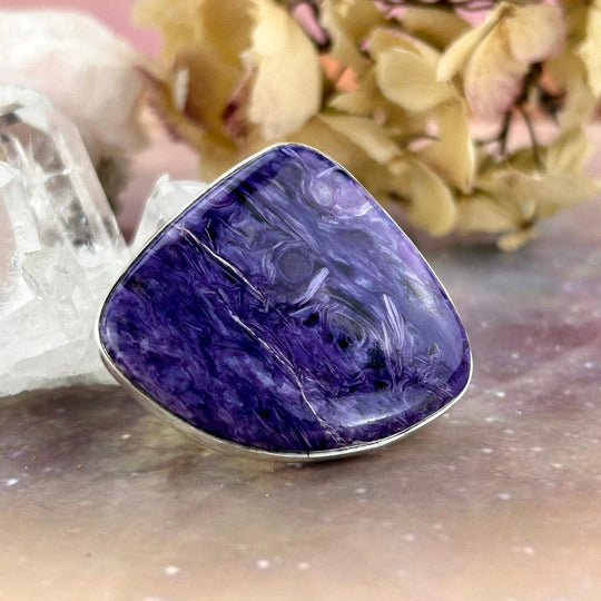 Charoite Pear Large Ring