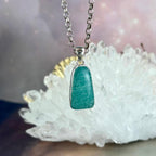Green Crystal Sterling Silver Pendant