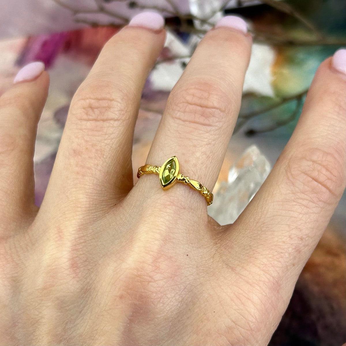 9ct Gold Crystal Ring