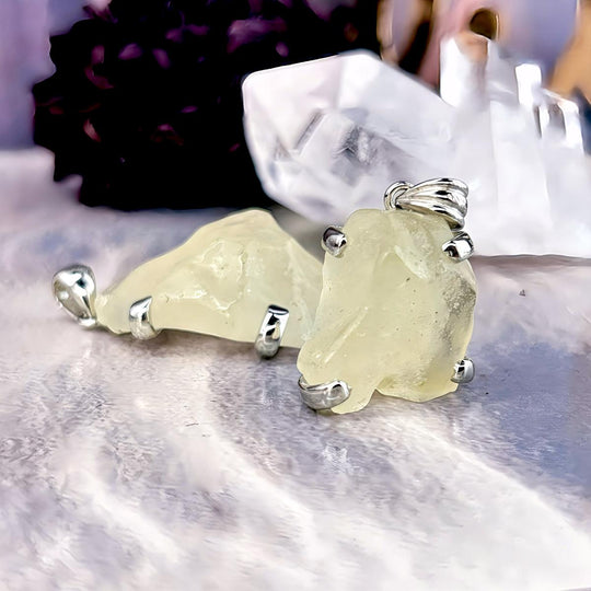 Libyan Desert Glass Freeform Pendants