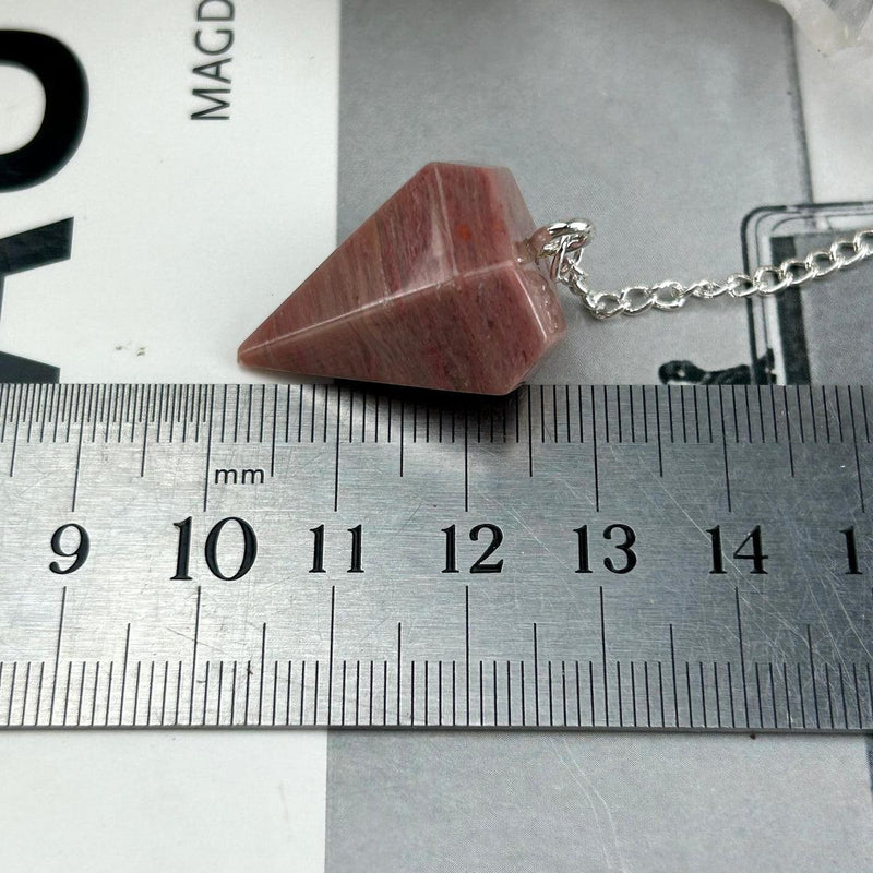 Fossilised Pink Wood Pendulum