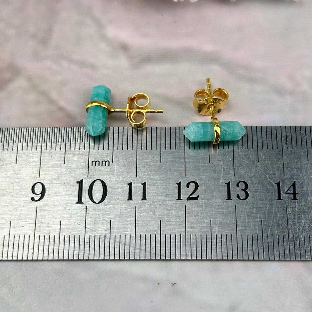 Amazonite Gold Studs