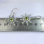 Peridot Starburst Drop Earrings