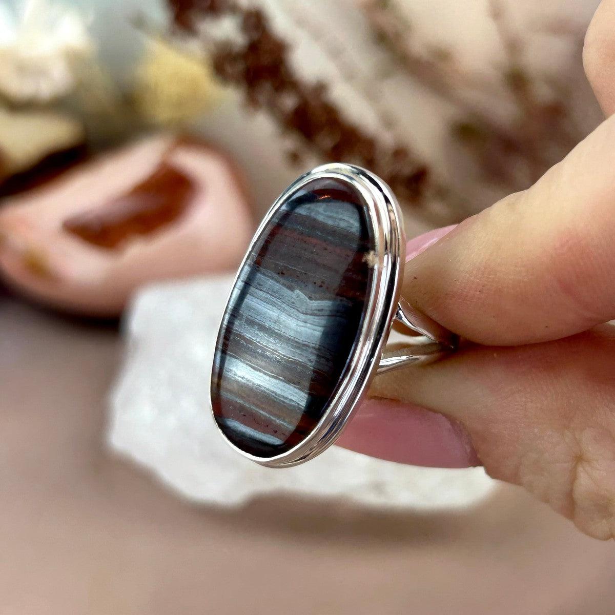 Tiger Iron Oval Ring