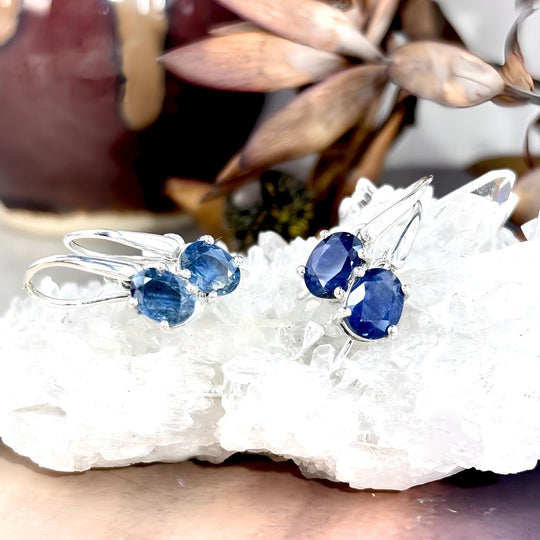 Sapphire Oval Cut Drop Earrings