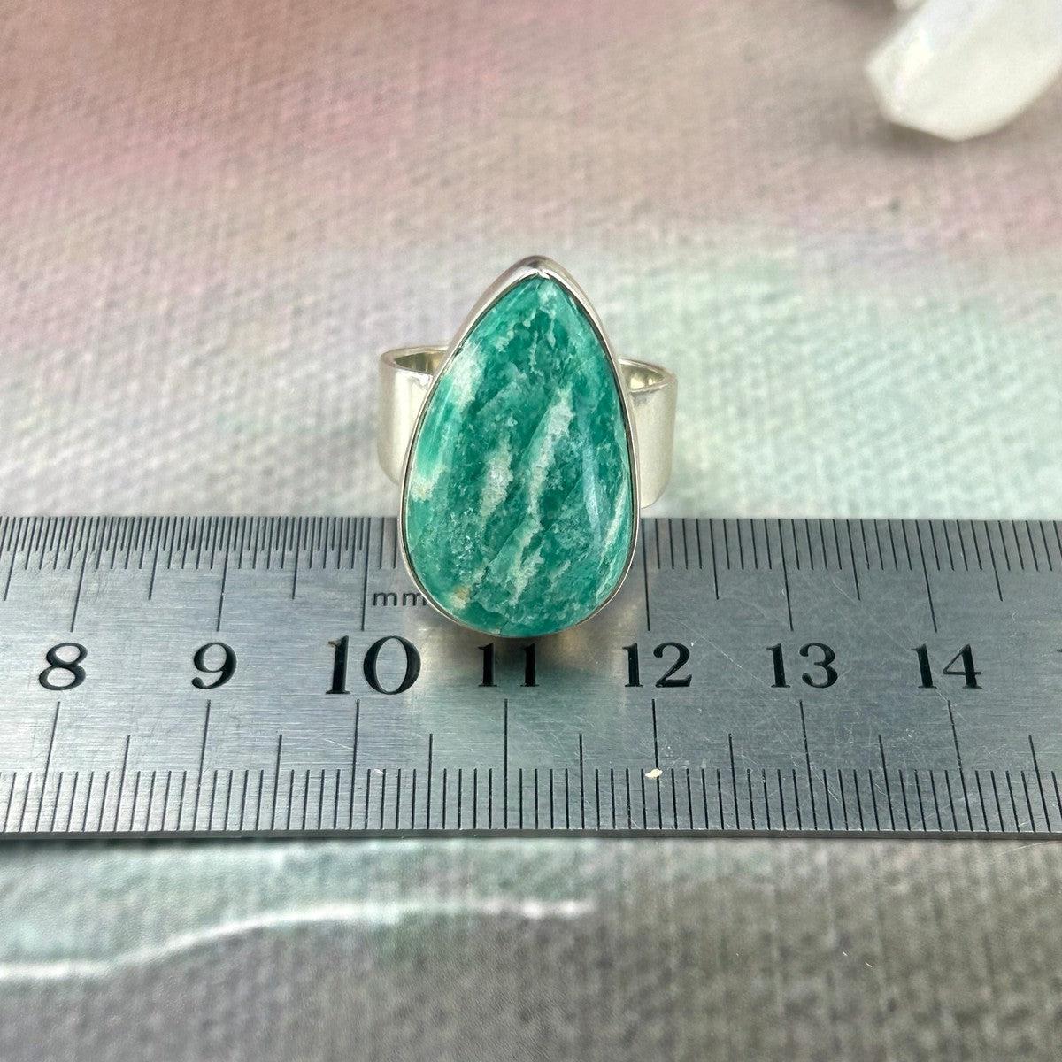 Amazonite Teardrop Rings