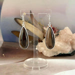 Brown Crystal Silver Earrings