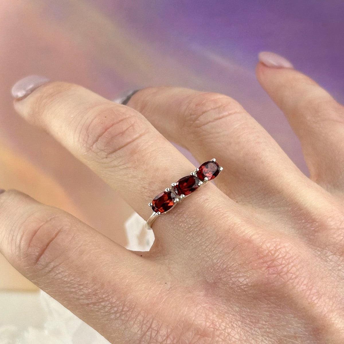 Assorted Gemstone Three Stone Stacker Rings