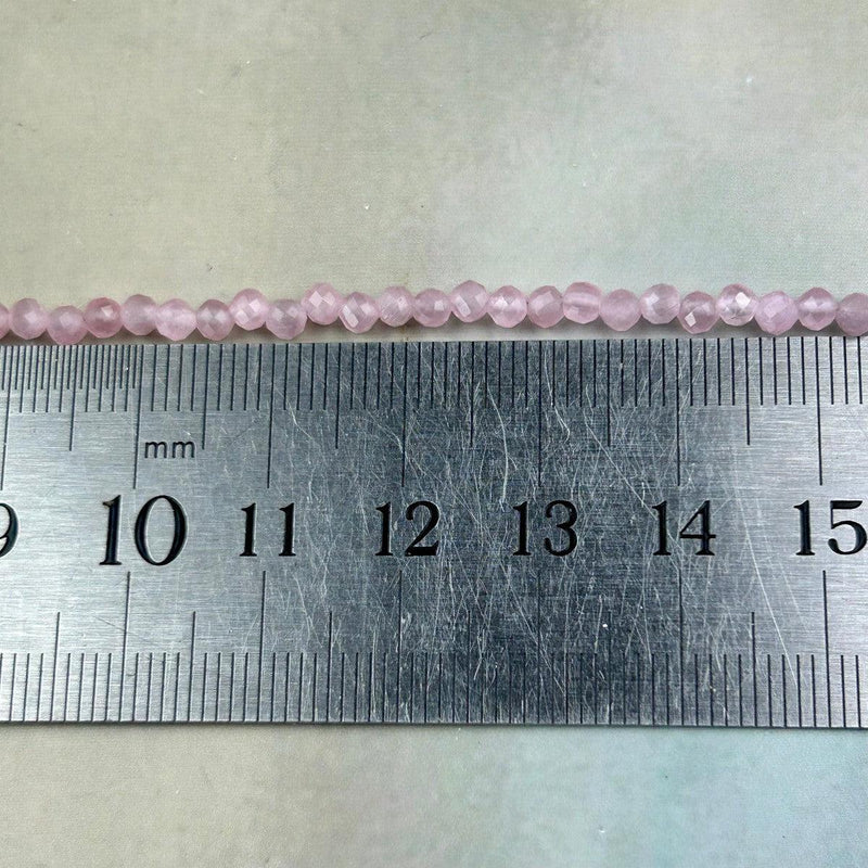 Rose Quartz Faceted 2-3mm Bead Necklace