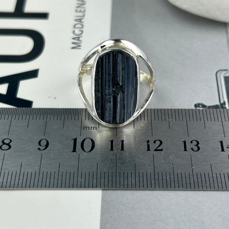 Raw Black Tourmaline Ring