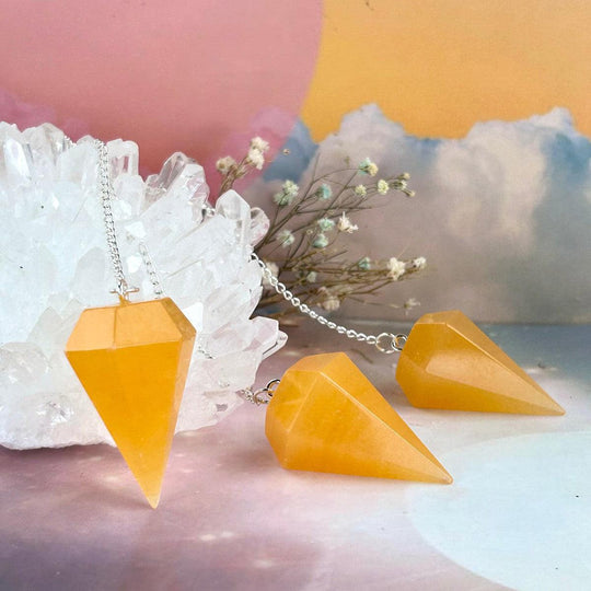 Orange Calcite Pendulum