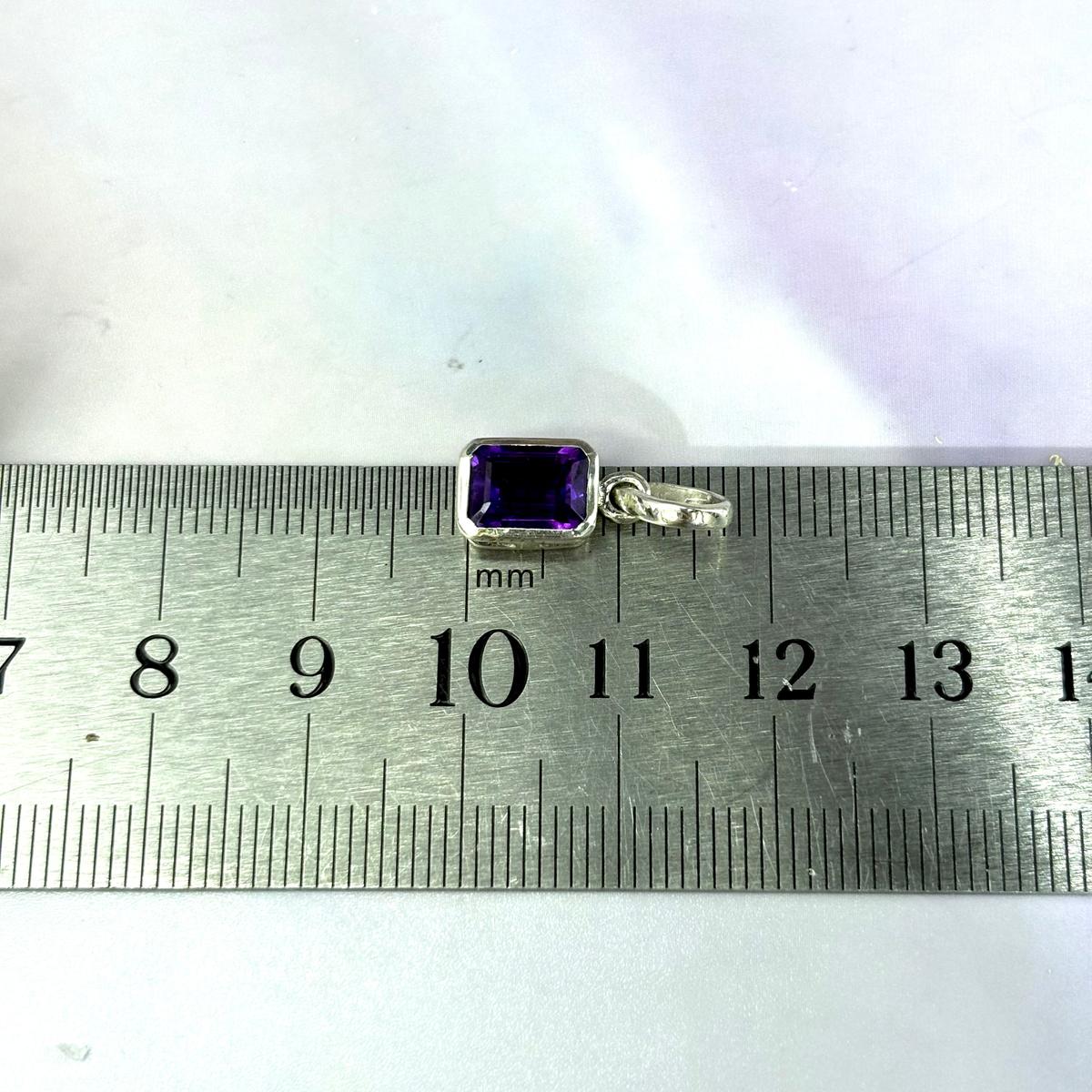 Emerald Cut Amethyst Pendant