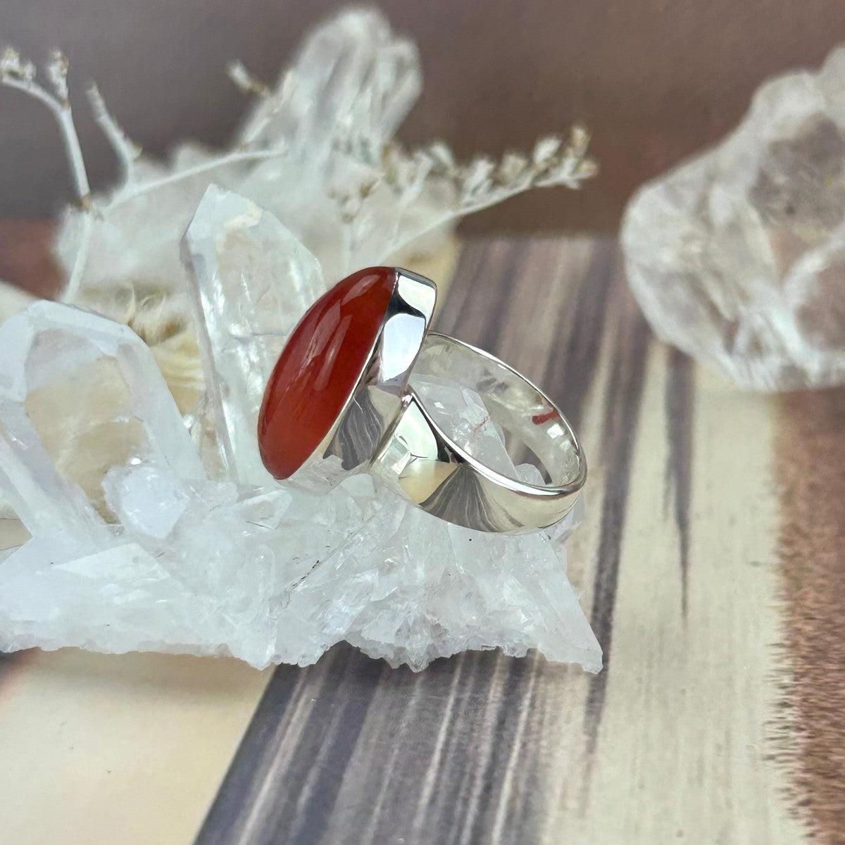 Eye Shape Carnelian Ring
