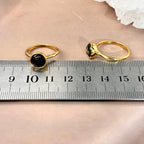 Round Amber Gold Ring