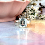 Princess Cut Aquamarine Ring