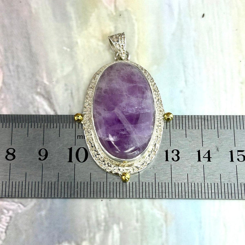 Purple Crystal Silver Pendant