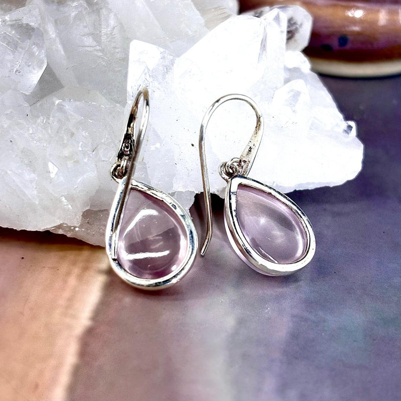Sterling Silver Rose Quartz Earrings