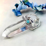 Clear Quartz Crystal Dragonfly Pendant