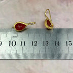 Brushed Gold Carnelian Earrings