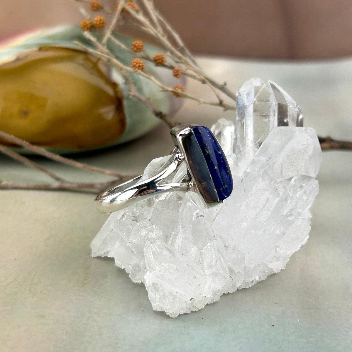 Square Crystal Thin Band Ring