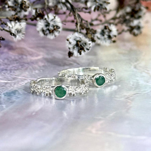 Emerald Sterling Silver Ring