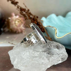 Mixed Earth Colour Battered Silver Ring