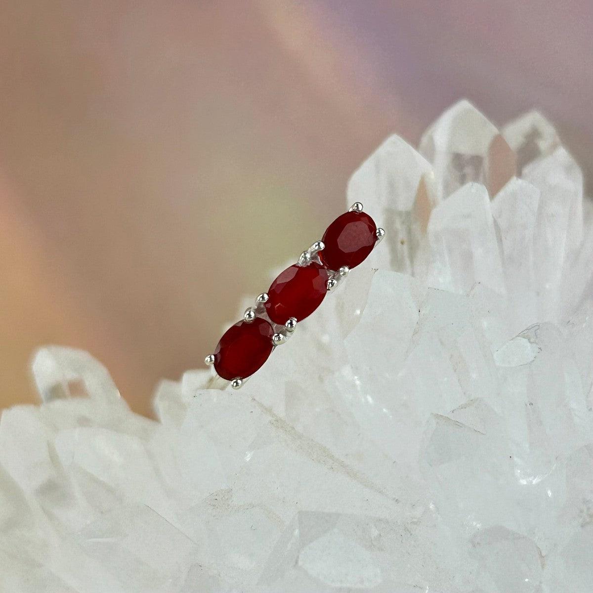 Assorted Gemstone Three Stone Stacker Rings