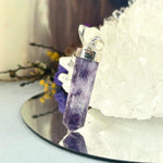 Crystal Bar Sterling Silver Pendant