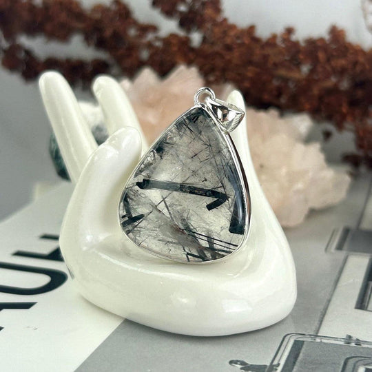 Tourmalated Quartz Teardrop Pendant