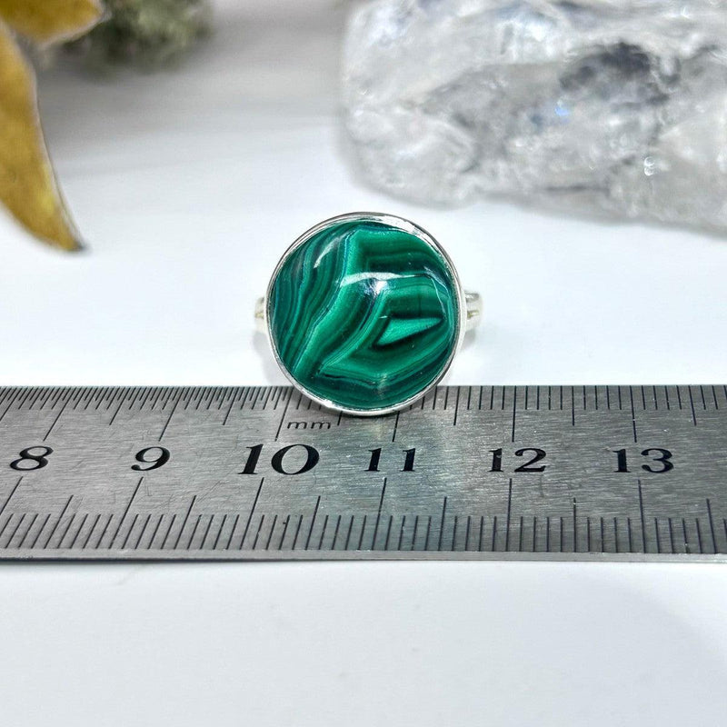 Malachite Round Dome Ring