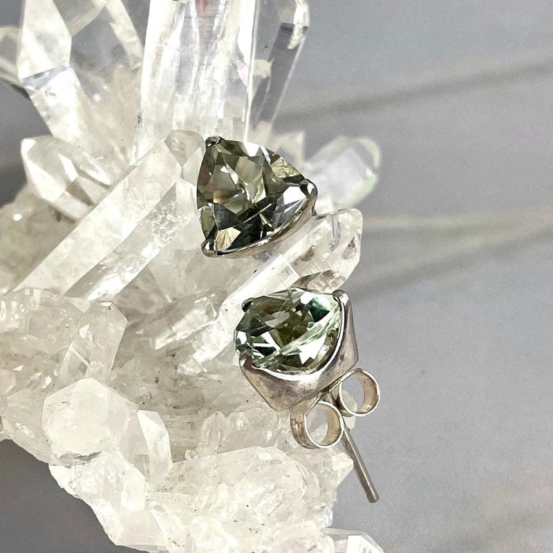 Green Amethyst Stud Earrings