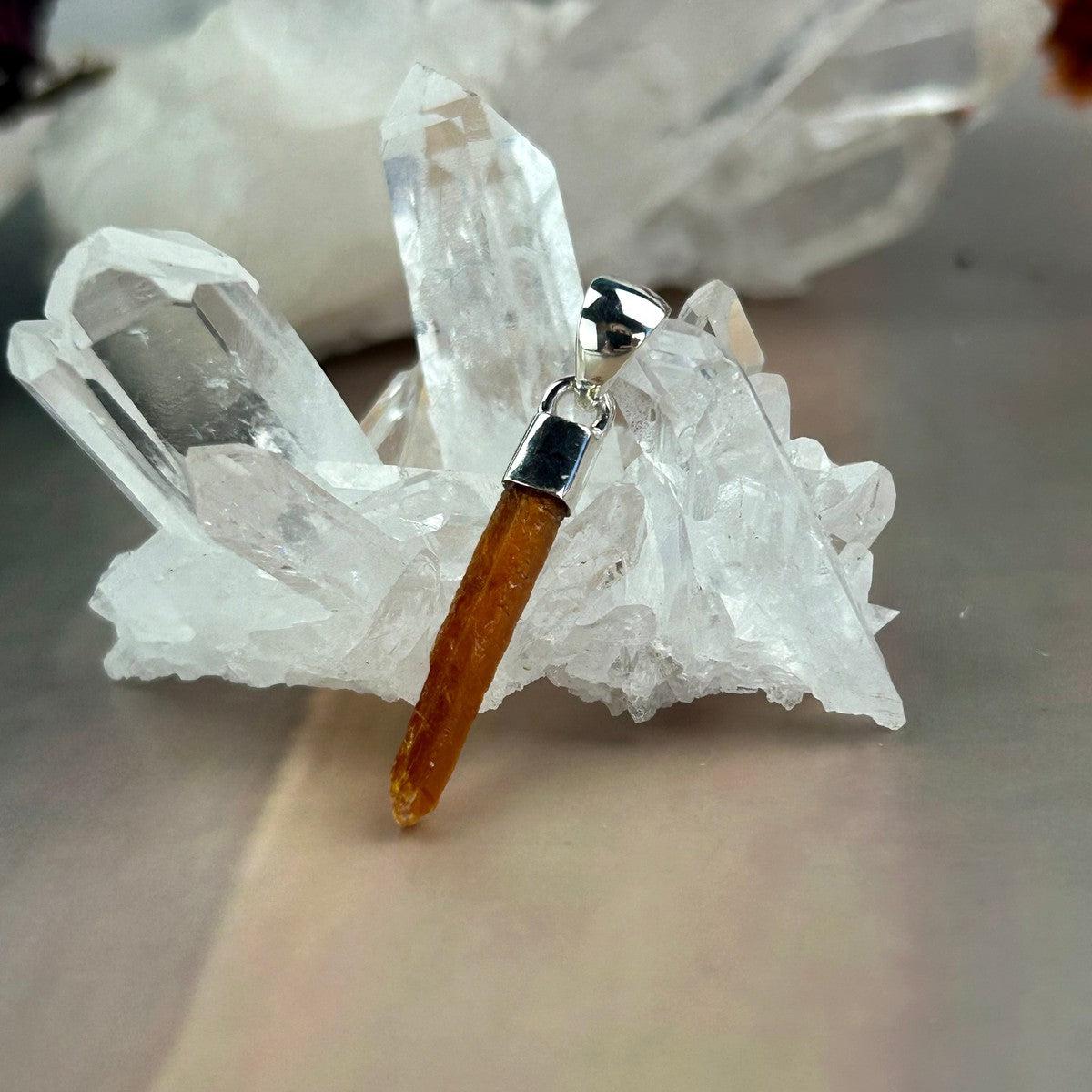 Unpolished Crystal Bar Pendant