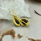 Brown Crystal Gold Earrings