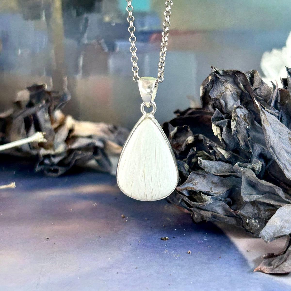 White Scolecite Crystal Pendant