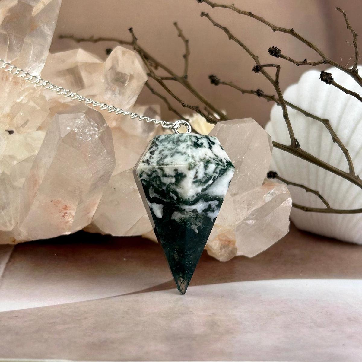 Moss Agate Pendulum