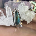 Elongated Teardrop Labradorite Pendant