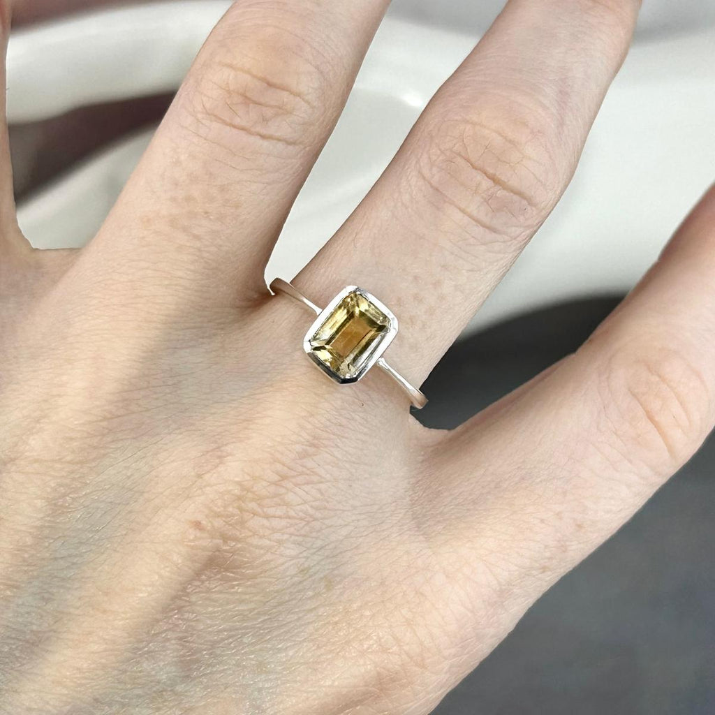 Assorted Gemstone Emerald Cut Ring