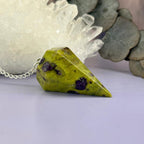 Green Serpentine And Stichtite Pendulum